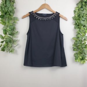 Topshop Black Trapeze Stud Embellished Blouse